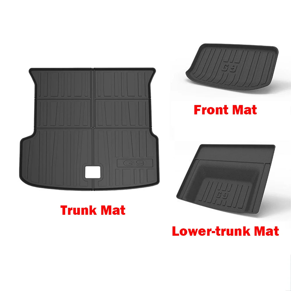 Tapis de sol et doublure de chargement en TPE pour Xpeng G9 2022 – 2024, doublures de sol toutes saisons, tapis de coffre en TPE, tampon étanche robuste LHD