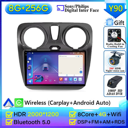 Pour Renault Dokker Lodgy Dacia 2012-2020 autoradio Android 15 Navigation GPS Android Auto Carplay Android Auto vidéo pas de 2din DVD