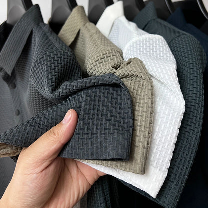 【جودة عالية】 M-4XL صيف جديد تي شيرت رجالي بأكمام قصيرة بولو، بارد ومسامي، قمة عمل غير رسمية ممتصة للعرق