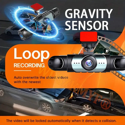 Véritable 4 objectif voiture DVR 360 degrés enregistreur vidéo 1080P Dash Cam 4 canaux avant droite gauche avec caméra de recul accessoire de voiture dashcam voiture，caméra de recul，caméra voitures enregistreur