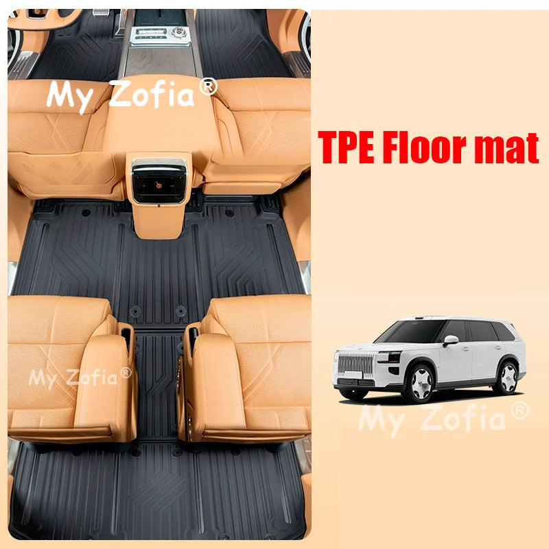 Pour Zeekr 9X 2025 2026 tapis de sol de voiture tapis de coffre TPE tapis de sol et doublure de chargement tous temps tapis de coffre accessoires de revêtement de sol