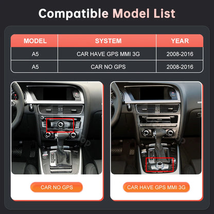 Écran Linux d'affichage multimédia de voiture de 8.9 ''12.3" pour Audi A5 S5 2008-2016 avec Carplay sans fil Android Auto Airplay Autolink