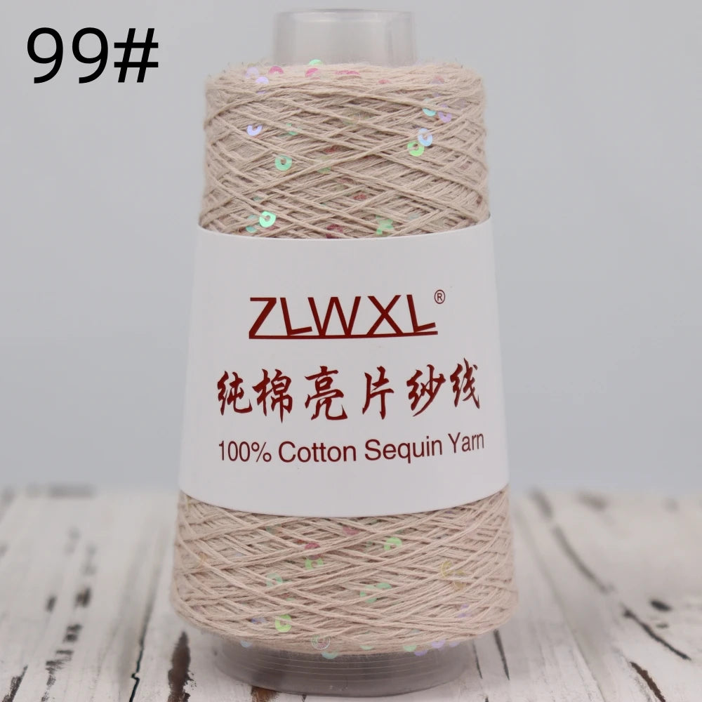   Блэк – fil de coton à paillettes, 100g, 800M, 3mm, décoration tricotée, crochet à la main, tricot jaune