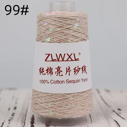  Блэк – fil de coton à paillettes, 100g, 800M, 3mm, décoration tricotée, crochet à la main, tricot jaune