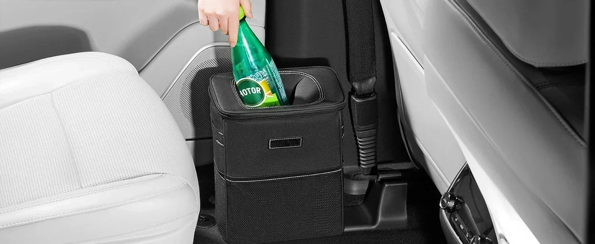 1 corbeille à déchets universelle pour voiture, poubelle suspendue avec poches de rangement, gardez votre voiture propre