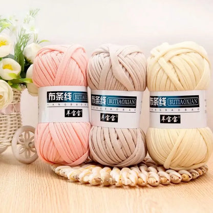 Fil épais de 100g, tissu coloré Super doux, bande de fil pour tricoter à la main, sac tissé, panier de tapis, matériel tricoté à la main, bricolage