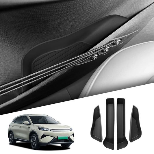 SMABEE Avant Porte Arrière Plateau De Rangement pour BYD ATTO3 ATTO 3 YUAN PLUS 2025 2026 Porte Poignée Boîte Organisateur TPE De Voiture accessoires