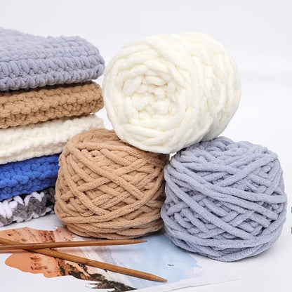 Fil à tricoter Chenille 100g/boule, ligne de bande de glace douce, fil de coton, fil de laine pour bricolage, écharpe à tricoter à la main, laine épaisse, vente en gros