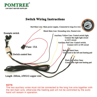 Nouveau Kit de chauffage de siège de voiture intégré adapté aux 1/2 sièges, 12V 2/4 pièces tampons chauffants universels en fil d'alliage 3 niveaux interrupteur chauffant à double commande