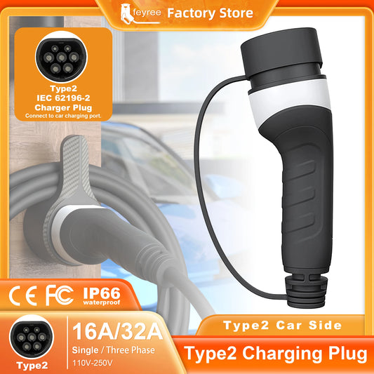 EV Chargeur Vope2 Plug Adaptateur 16A 32A EVSE Chargeur Femelle IEC62196-2 Côté De Voiture Abrtor 1 Phase 3 Phase pour Voiture Électrique