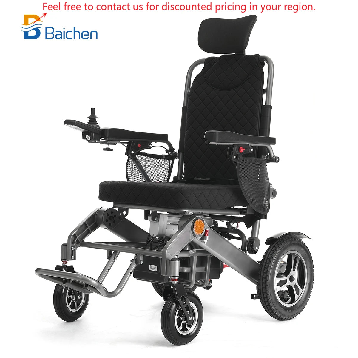 Fauteuil roulant électrique pliable à commande à distance automatique 2026, en alliage d'aluminium portable, pour personnes handicapées, inclinable