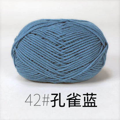 Fil de Lanas teint en coton au lait, 86 couleurs, 4 plis, pour bébé, chapeau, écharpe, pull, poupées, artisanat fait à la main