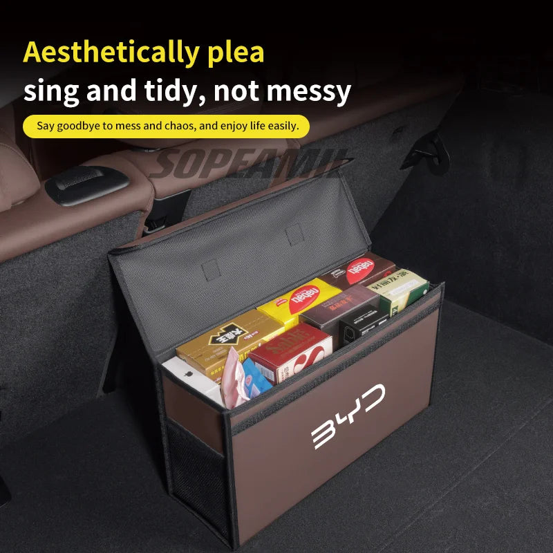 Boîte d'organisation et de rangement de coffre de voiture, pour BYD Atto 3 Tang F3 E6 Yuan Plus Song Max F0 Qin G3 I3 Han Dmi Dolphin S6 DM-i EV 2din
