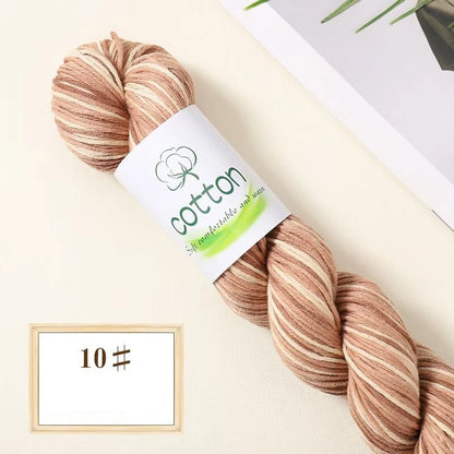 Fil dégradé 100% coton teint à la main 2mm 50g pour tricot, crochet, écharpe et pull DIY