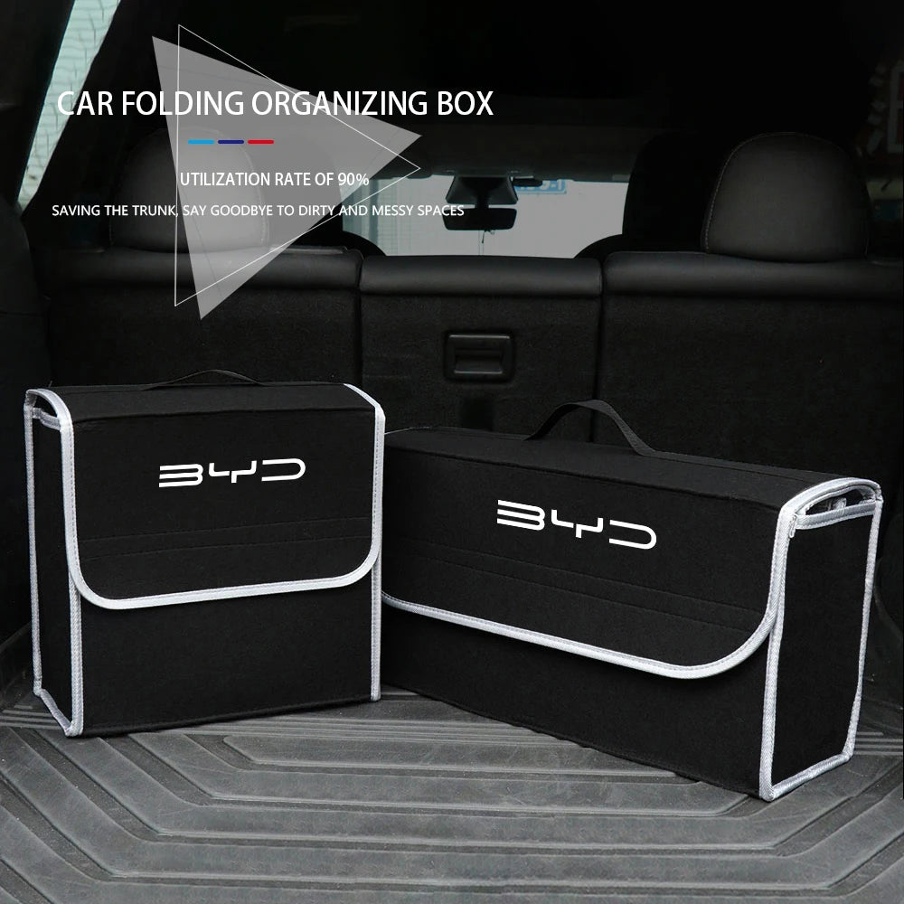 Boîte de rangement de coffre de voiture, sac de rangement pliable de grande capacité pour BYD Atto 3 Yuan Plus Han Tang EV F3 E6 Dmi Song F0 Qin Pro G3 I3