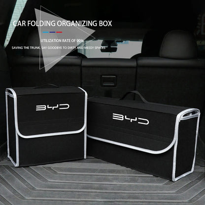 Boîte de rangement de coffre de voiture, sac de rangement pliable de grande capacité pour BYD Atto 3 Yuan Plus Han Tang EV F3 E6 Dmi Song F0 Qin Pro G3 I3