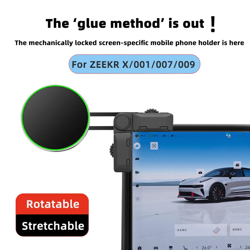 TEEQ-Support de Téléphone Magnétique Réglable pour Écran de Voiture, Accessoires de Cadre pour Nouveau Zeekr 001/House/ 009/X