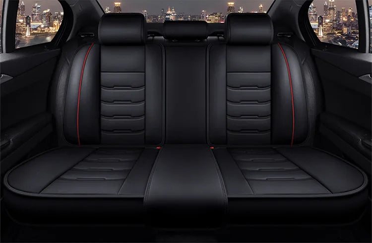 Housse de siège de voiture universelle fendue, entièrement entourée, respirante, confortable, de luxe, en cuir, coussin de siège de voiture, housse de siège complète