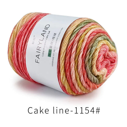 Fil à gâteau dégradé pour tricoter à la main, fil coloré au Crochet, Section moyenne et épaisse, fil arc-en-ciel en laine de coton teint, 100 g/pièce
