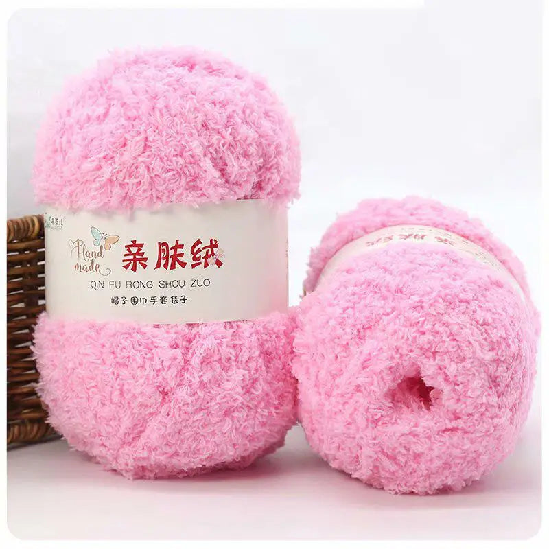 Fil Chenille doux et fin en velours de corail, 50g/paquet, fils de serviette pour tricoter, fil au Crochet, tricot à la main, poupées de bricolage