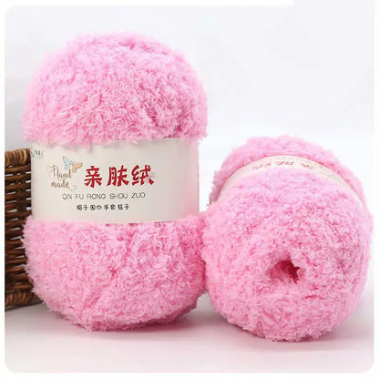 Fil Chenille doux et fin en velours de corail, 50g/paquet, fils de serviette pour tricoter, fil au Crochet, tricot à la main, poupées de bricolage