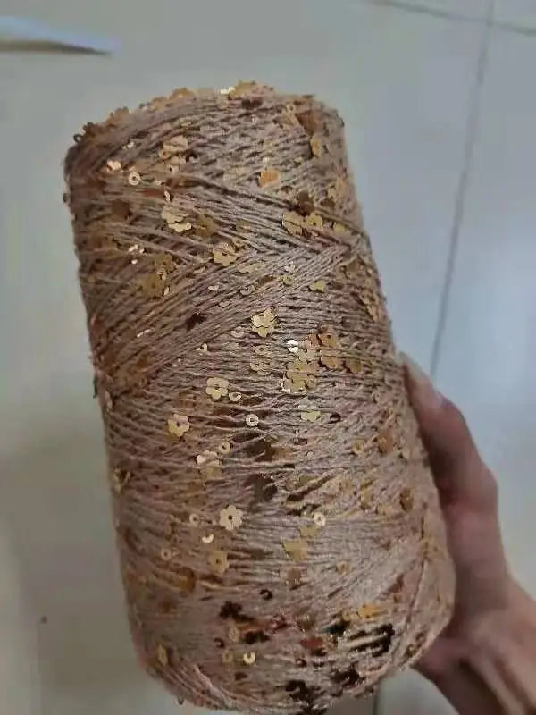 خيط قطن ترتر 50 جم/كرة، 6 مم + 3 مم، خيط خاص متناسق مع الترتر، إكسسوار DIY، دمية قماشية، كروشيه حياكة