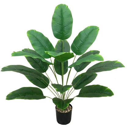 Arbres banane artificiels avec 48 feuilles tropicales réalistes, pour jardins, mariages, maisons, bureaux, sans Pots de fleurs, 2 pièces