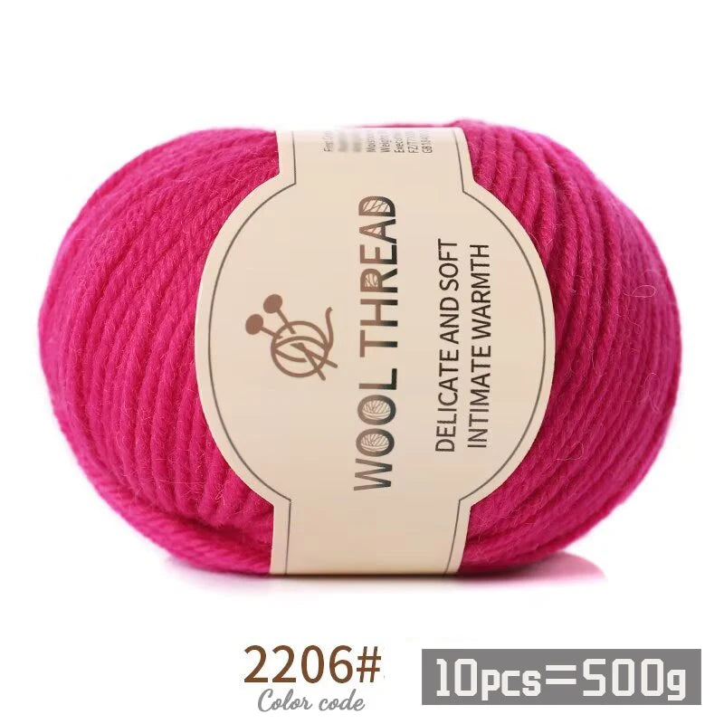 500g 290 Fil de laine d'alpaga peigné moyennement grossier, kit de matériel de tricot fait à la main chaud et à la mode pour l'automne et l'hiver, plusieurs couleurs de boules de fil pour fabriquer des pulls, des foulards