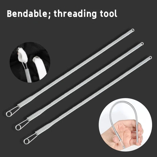 Enfile-cordon à ressort pliable, Clip pour pantalons, sweat à capuche, bande élastique, cordon en dentelle, fil à cordon Flexible, accessoires de couture, bricolage