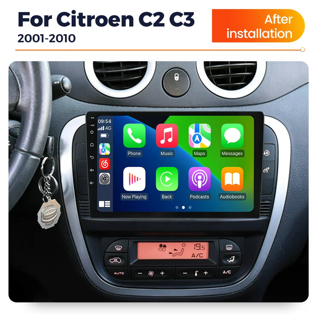2025 nouvelle autoradio Carplay Android Auto pour citroën C2 C3 2001 2002 2003 - 2010 lecteur multimédia de voiture avec cadre GPS RDS stéréo carplay sans fil systèmes intelligents auto carplay voiture autoradio