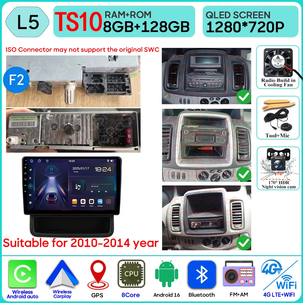 Autoradio Android 16 pour Renault Trafic 2 pour Opel Vivaro A pour Nissan primastar 2001 - 2014 GPS Navigation Carplay Android Auto