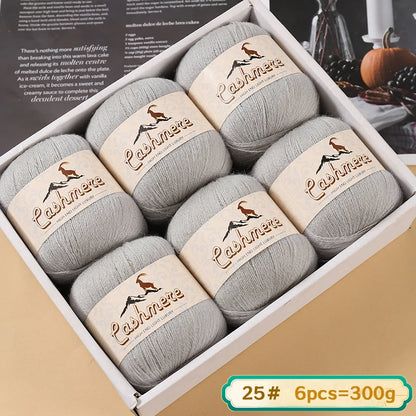 Fil de laine fine pure cachemire 300g, matériel de bricolage tissé à la main, aiguilles à tricoter, pulls chauds, pulls, foulards, boules de fil