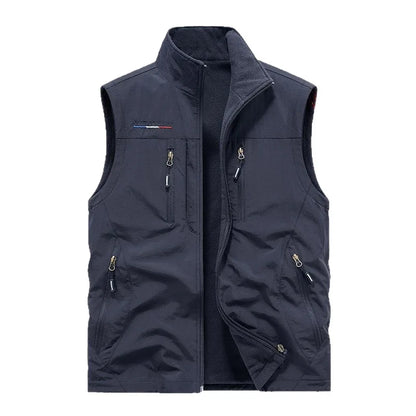 Gilet en polaire d'extérieur pour hommes, pull en polaire brossé, veste épaisse, vêtements Double face, automne et hiver 2025