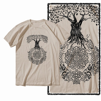 Coolmind MAX yggdrasil printed Exclusive graphic men T shirt 100% cotton big size streetwear men tshirt cool t-shirt tee shirts