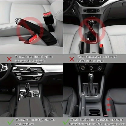 Boîte d'accoudoir de voiture universelle, Support de coude, Console centrale réglable, accessoires de voiture, organisateur d'espace de siège en cuir