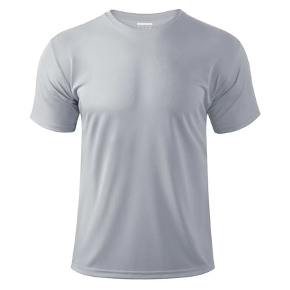 TACVASEN UPF 50 + UV chemise hommes col rond manches courtes basique été t-shirt style décontracté salle de sport Fitness course natation séchage rapide t-shirt hauts