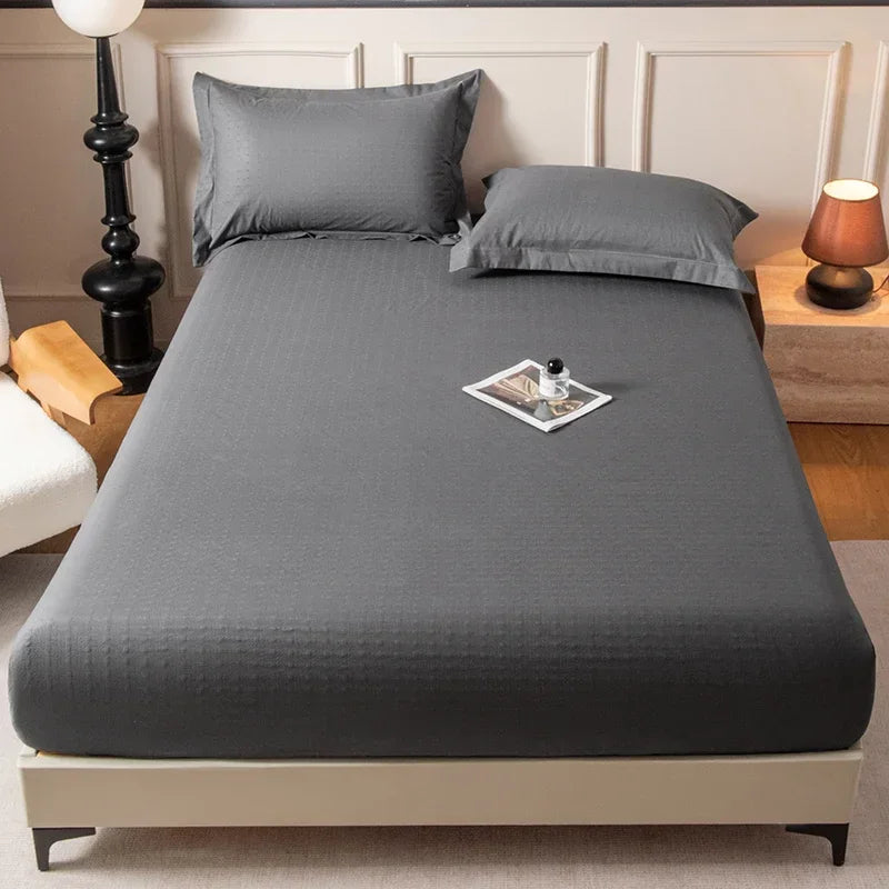 Housse de matelas unie douce pour la maison, drap-housse avec bande élastique pour lit simple, double, king, queen 90/120/150/180/200CM