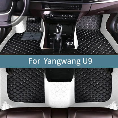 Tapis de sol de voiture en cuir pour Yangwang U9 2024 2025 2026, ensemble complet imperméable pour tous les temps