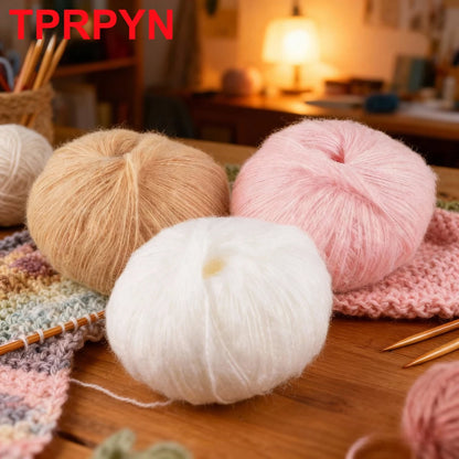 Fil Mohair tricoté à la main, 25g, 1 pièce, ligne de laine chaude au Crochet, pull shwal, écharpe