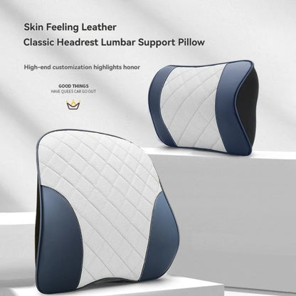 Appui-tête de voiture en cuir Nappa de luxe et ensemble d'oreillers de soutien lombaire, Design perforé respirant, convient à tous les modèles de voiture
