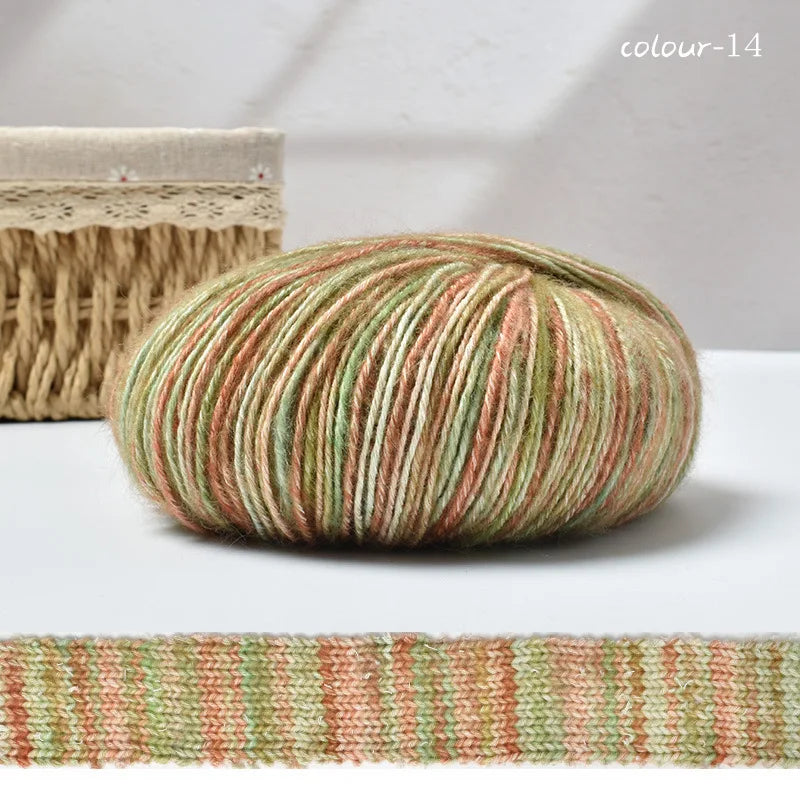 Rouleau de fil à gâteau dégradé, 50g/rouleau, bricolage, laine tricotée à la main, fil Mohair, fil de coton, fil doux au Crochet, vêtements, chapeau, écharpe
