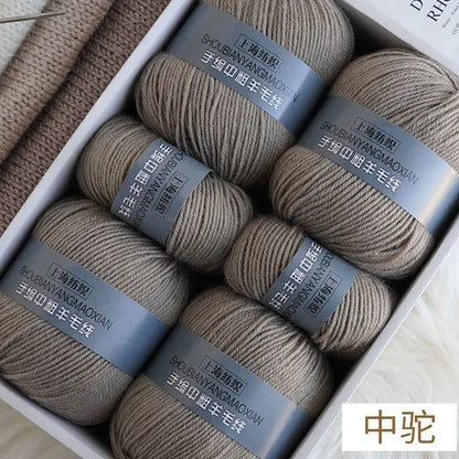 Fil de cachemire d'épaisseur moyenne, 500 g/ensemble, 4 plis, pour tricot au Crochet à la main, pull et pantalon, laine chaude, fil de laine 100%, doux pour la peau