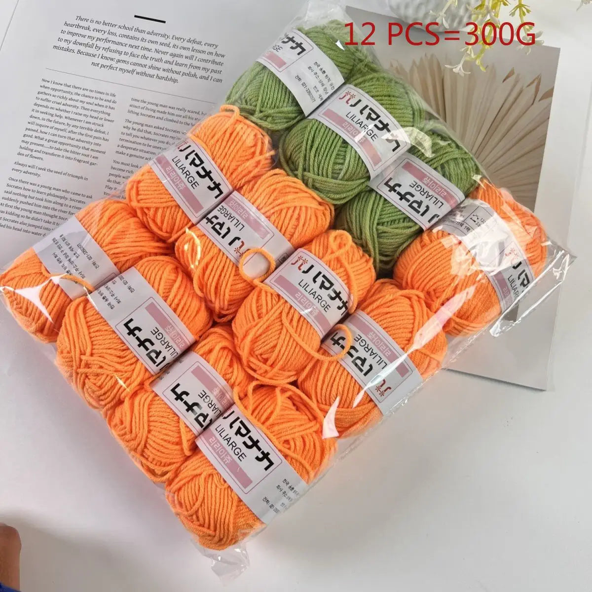 12 pièces 300g fil de lait fait à la main grossier bricolage tissage boule de fil pour pull chapeau écharpe et autres vêtements doux Crochet fil à tricoter