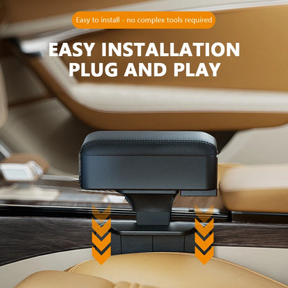 SEAMETAL-Boîte de rangement pour bras de voiture réglable, support de coude, boîte de console centrale avec porte-gobelet GNE, évaluation de charge recommandée