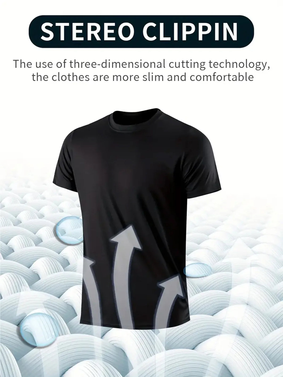 T-Shirt à Col Rond pour Homme, Noir Ultra observateur, vaccage Rapide, Respirant, Absorbant la Sueur, Adapté au Fitness Gym et Ru, 5 Pièces