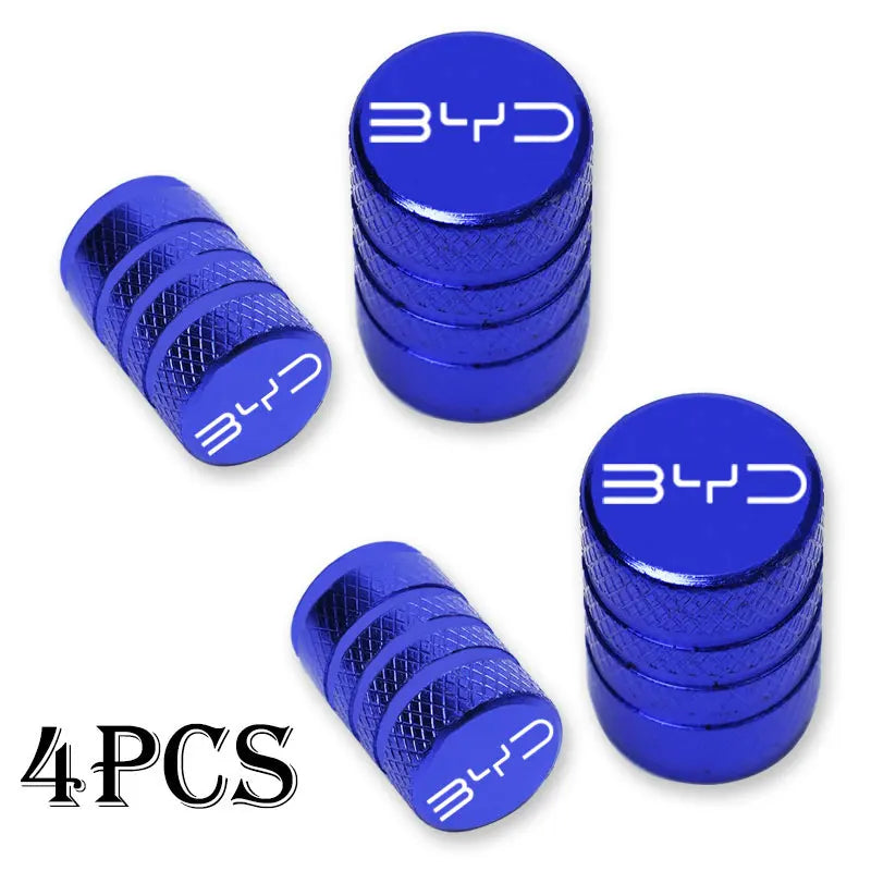 Couvercle de bouchon de Valve de pneu de roue de voiture en aluminium, accessoires de voiture, 4 pièces, pour BYD Atto 3 Act 3 Tang F3 E6 Dmi Yuan Song plus EV2022 2023