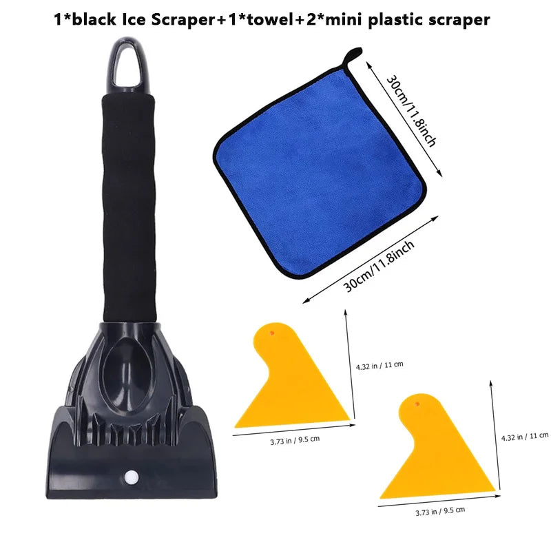 Grattoirs à glace pour pare-brise de voiture, grattoir à neige avec serviette, véhicule, outils d'élimination du gel de neige, Mini brosse à glace, pelle, utilisation en hiver