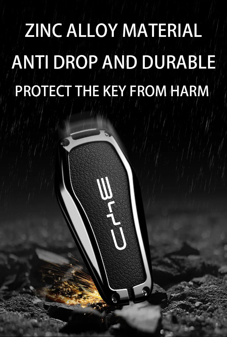 Nouveau Style en alliage peau de mouton voiture clé housse pour BYD chanson Pro Plus Max Dmi EV joint dauphin télécommande clé Auto accessoires