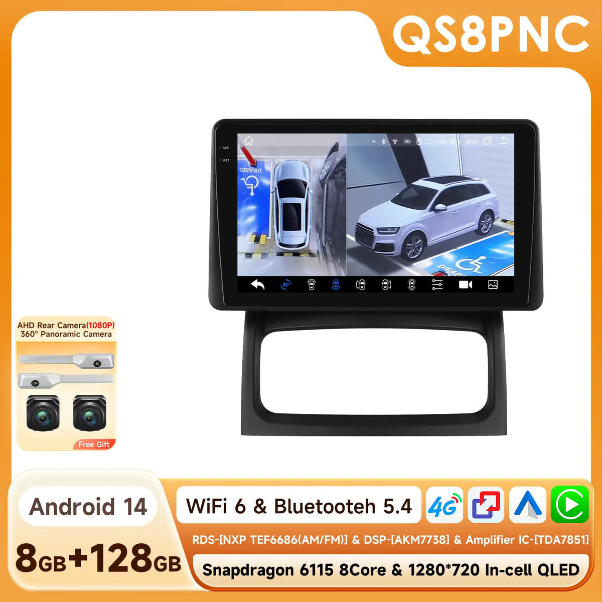 Hizpo-Autoradio Android, Navigation GPS, CarPlay, Stéréo, Unité principale, RDS, 4G, Limitation de l'autoradio, 2 Din, Renault Clio 2, 2000 - 2012