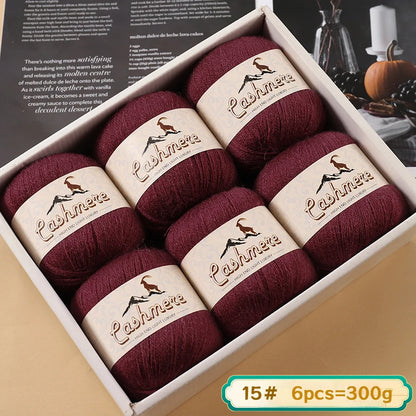 Fil de laine fine pure cachemire 300g, matériel de bricolage tissé à la main, aiguilles à tricoter, pulls chauds, pulls, foulards, boules de fil